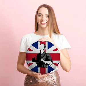 Skinhead Union Jack 14" Round Cushion Decrotive Circle Pillow - Picture 1 of 6