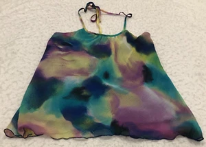 B. Wear Womens Top Size M Colorful Tie-Dye Halter Neck Sleeveless Lined NWT - Picture 1 of 10