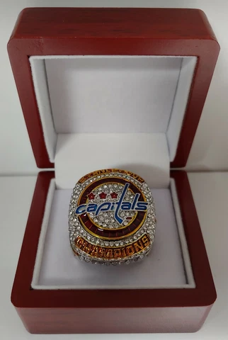 Alex Ovechkin - 2018 Washington Capitals Stanley Cup Ring W Wooden Display Box Cover