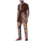 Vêtements en cire africaine pour hommes haut manches courtes avec longueur cheville Y10805