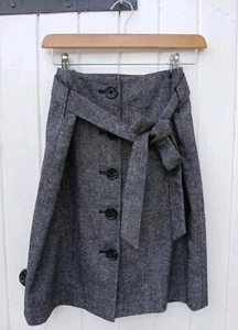 BANANA REPUBLIC WOOL BLEND WOMENS GREY SKIRT - KNEE LENGTH -  UK 8 STRETCH - 28W - Picture 1 of 14