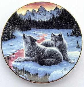 1994 Winter's Dawn de J. Tift Call of the North Hamilton Plate Collection Wolves - Imagen 1 de 9