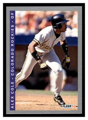 1993 Fleer  #408 Alex Cole - Colorado Rockies - Image 1 of 2