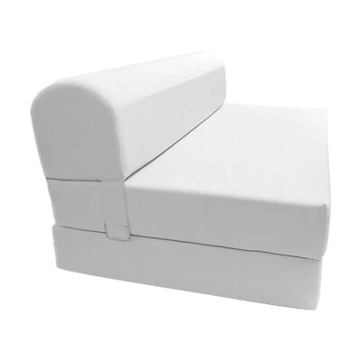 White Sleeper Chair Folding Foam Beds, Portable Studio Guest Bed 6 x48x 72 - Image 1 of 4