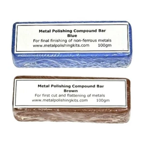 Metal Polishing Buffing Compound Bars Blue or Brown Aluminium Alloy +/- 100g - Picture 1 of 7