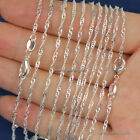 Wholesale lots 10pcs 2mm 925 Sterling Silver Plated Wave Chain Necklace 16'-30'