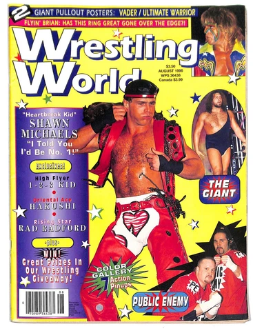 Shawn Michaels WRESTLING WORLD Magazine August 1996 wwf nwa wcw * NO POSTER Cover