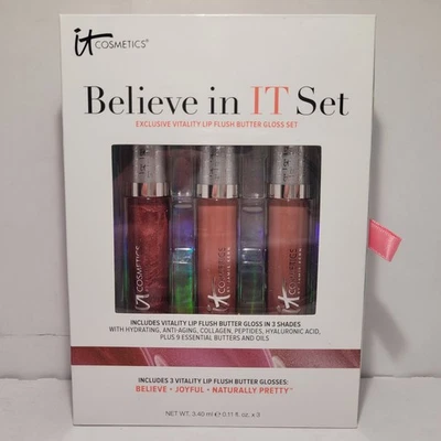 it Cosmetics Believe in IT Set Vitality Lip Flush Butter Gloss Exclusive 3 Shade - Image 1 of 4