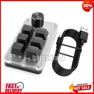 6 Key 1 Knob Programming Macro Knob Keyboard Mechanical Keypad(Black USB) - Picture 1 of 10