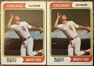 (2) BUCKY DENT 1974 Topps RC LOT! #582 White Sox ROOKIE! New York Yankees EXMT - Bild 1 von 2