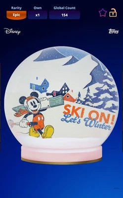 Topps Disney Collect - Ski-On Let’s Winter Snow Globe 154cc EPIC DIGITAL CARD - Bild 1 von 3