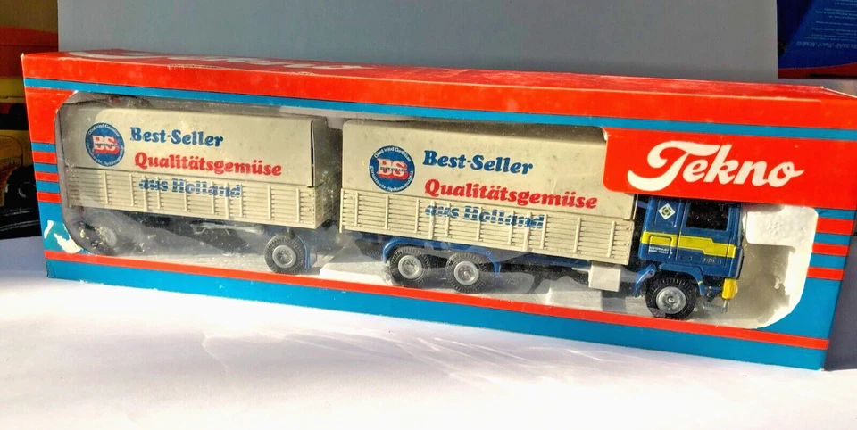 camion 1/50 TEKNO VOLVO F 12 remorque transport BS rare collector no Conrad NZG - Photo 1/2