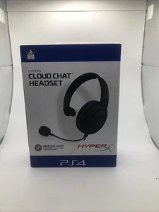 HYPERX Cloud Chat PS4 Gaming Headset Over-ear Black & Blue Ps4 - New - Picture 1 of 10