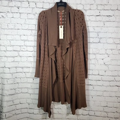 NUEVO CON ETIQUETAS WEARABLES Marrón Frente Abierto Algodón Tejido Cárdigan Suéter Talla M Foto 1 de 4