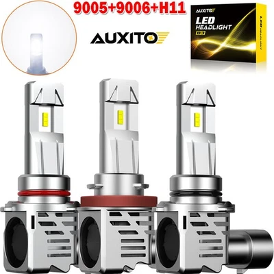 6x Kit de faros antiniebla LED AUXITO H11 9005 9006 36000LM Canbus haz alto bajo Foto 1 de 4