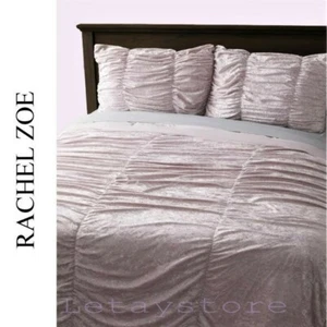 NWT RACHEL ZOE 3-Pc Soft Crushed Velvet Duvet Cover Full/Queen Set - Picture 1 of 6