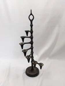 Early DANSK Denmark Jens Quistgaard 18.5" Cast Iron CANDELABRA Flamestone - Picture 1 of 16