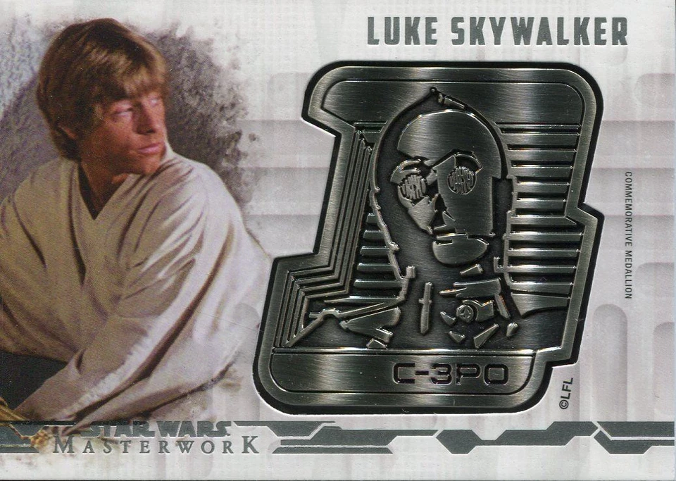 Star Wars Masterwork 2017 Silver [40] Medallion Card DM-LS Luke / C-3PO - Image 1 of 1