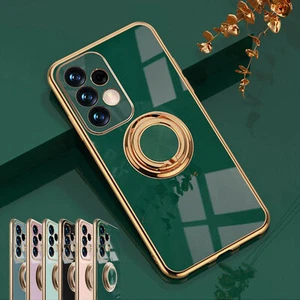 For Samsung S25/ S24 FE A53 A54 Magnetic Plating Ring Stand Hard Rugged Case - Picture 1 of 19