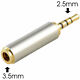 2.5mm Male to 3.5mm Female Stereo Mic Audio Headphone Jack Adapter Converter