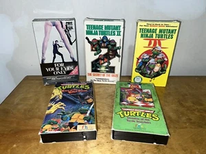 Teenage Mutant Ninja Turtles 007 Bond VHS Tape Lot Of 5 TMNT Cartoon TESTED - Picture 1 of 18