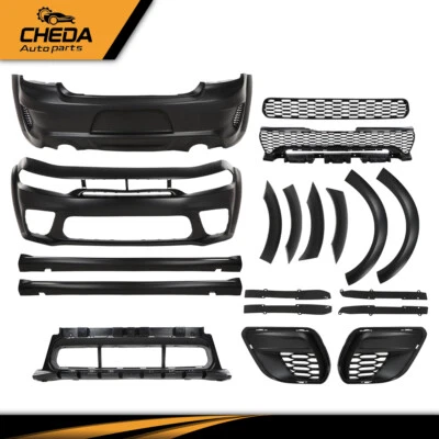 Kit de parachoques trasero delantero de carrocería completa estilo Dodge Charger Hellcat Fit 2015-23 Foto 1 de 4