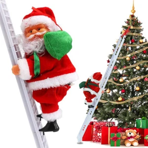 Plüsch Weihnachtsmann Elektrische Weihnachtsmann Klettern Leiter Puppe Spielzeug - Bild 1 von 12
