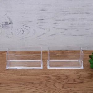 10pcs Transparent Business Case Plastic Desk Display Stand Box Storage - Afbeelding 1 van 12