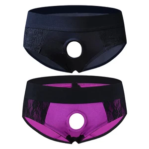Mens Hollow Out Open Crotch Floral Lace Briefs Panties Lingerie Sissy Nightwear - Picture 1 of 19