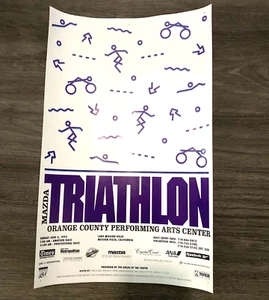 1993 Performing Art Center Orange County Triathlon Poster 17x11" Multicolor - Picture 1 of 3