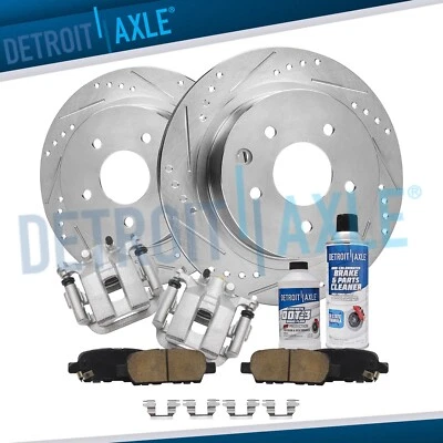 Rotores y pinzas perforadas traseras + pastillas de freno para Nissan 350Z Infiniti G3 2003-2005 Foto 1 de 4