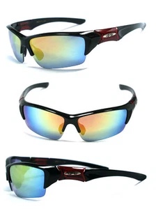 Xloop Sport UV400 Lightweight Sunglasses w/Pouch - Black Frame Fire Lens- X45 - Picture 1 of 3