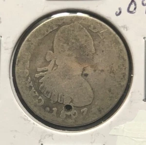 1807 Mexico(Spanish Colonial) 1 Real “Holed” SILVER Coin -Charles IV-KM#81 - Picture 1 of 4