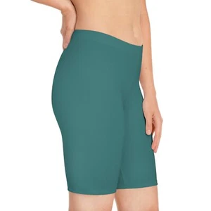 Teal - Women's Bike Shorts (AOP) - Picture 1 of 7