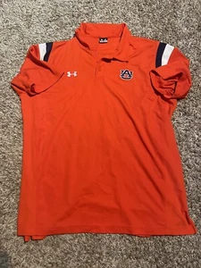 Under Armour Polo Shirt Auburn University Tigers Loose Orange Sz L - Picture 1 of 5