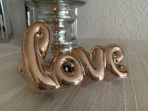 Schriftzug Love Liebe Rosa Herz Dekoration Hochzeit Party Tisch Deko Aufsteller - Bild 1 von 9