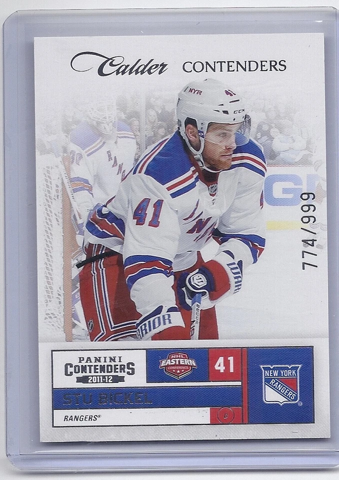 11-12 2011-12 PLAYOFF CONTENDERS STU BICKEL ROOKIE CALDER /999 274 RANGERS - Image 1 of 1