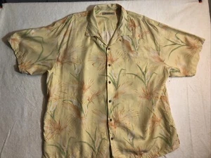 Tommy Bahama Men’s XXL Short Sleeve Button Up Hawaiian Shirt Yellow Floral - Picture 1 of 12