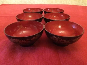 6 Vintage Japanese Soup/Rice Bowls, Made In Japan, Beautiful ! - Picture 1 of 8