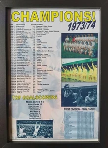 Leeds United League Champions 1973-74 - framed print - Picture 1 of 2