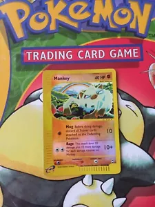 Mankey 92/147 Reverse Holo Aquapolis Pokemon Card - Picture 1 of 7