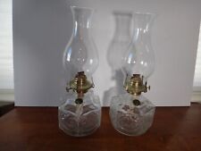2 Vintage Lamplight Farms Oil Lamps, Embossed On Base 14 1/2"