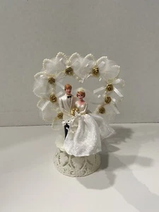 Vintage Bride & Groom Cake Topper 8” X 7” - Picture 1 of 5