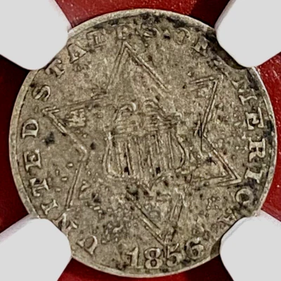 NGC-XF! 1856 THREE CENT SILVER - Image 1 of 3