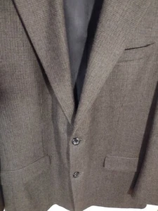Geoffrey Beene Men's 46L Grey 100% Lambs Wool Tweed Knit 2 Button Blazer Jacket - Picture 1 of 10