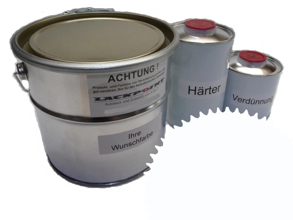 1 Liter Set 2K Autolack RAL 9016 Verkehrsweiß Seidenmatt % - Bild 1 von 1