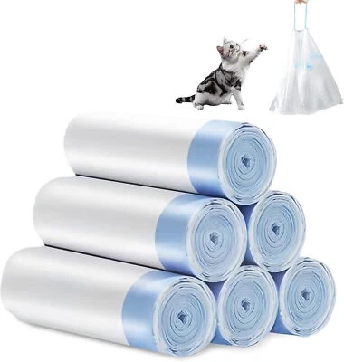 Katzentoilettenbeutel mit Zugbändern Mülltüten mit Tragegriff für Katzenstreu DE - Bild 1 von 4