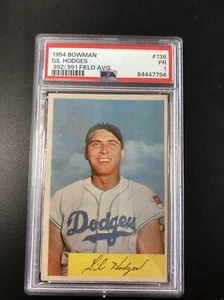 1954 Topps Gil Hodges PSA 1 POOR #102 Newly Graded Vintage Brooklyn Dodgers - Picture 1 of 2