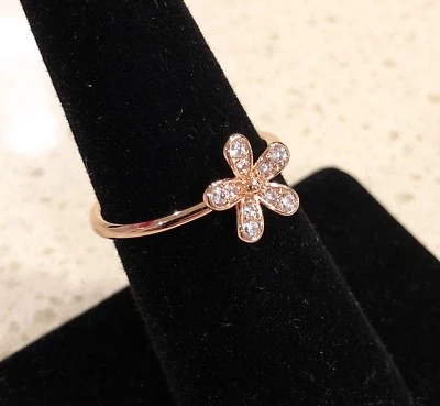Pandora Dazzling Daisy, Rose Gold, Ring #180932CZ +HINGED BOX +POLISH CLOTH +Tag - Image 1 of 4