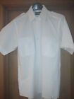 Pilot House Short Sleeve White Shirt w/Epaulets Service Uniform Neck Size 15